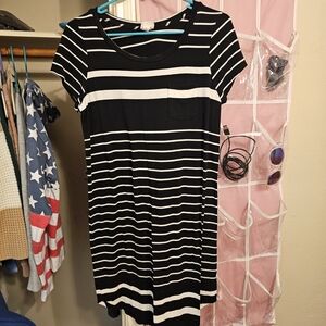 Merona Black and White Striped Top